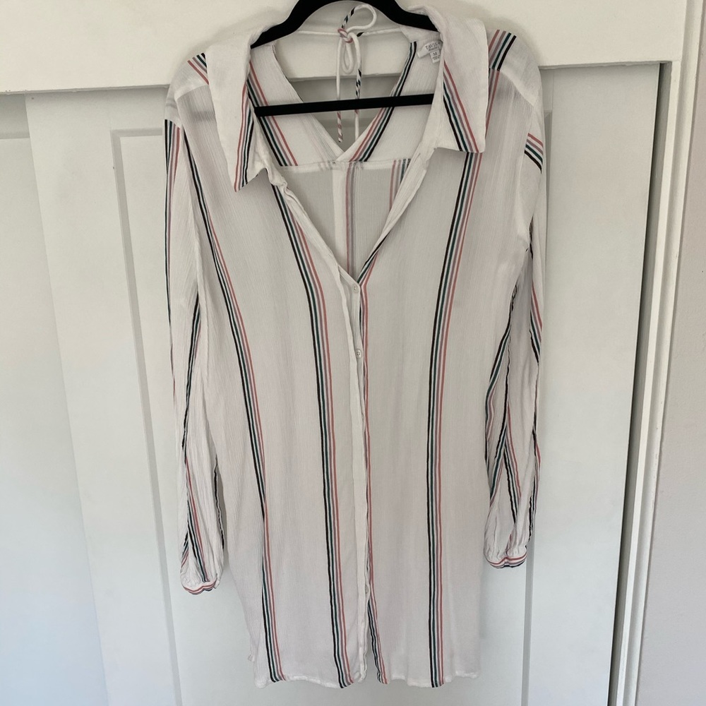 Tavik White/Striped Swim Cover Up